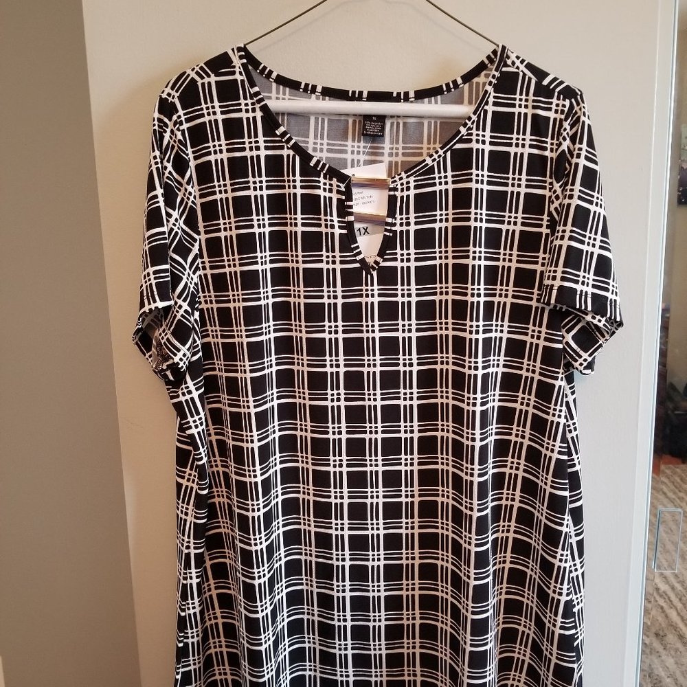 BYdesign Black / White Blouse - 1X - Picture 2 of 7